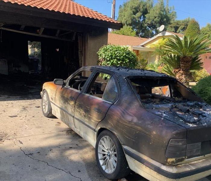 Car Left Destroyed After Cerritos Garage Fire